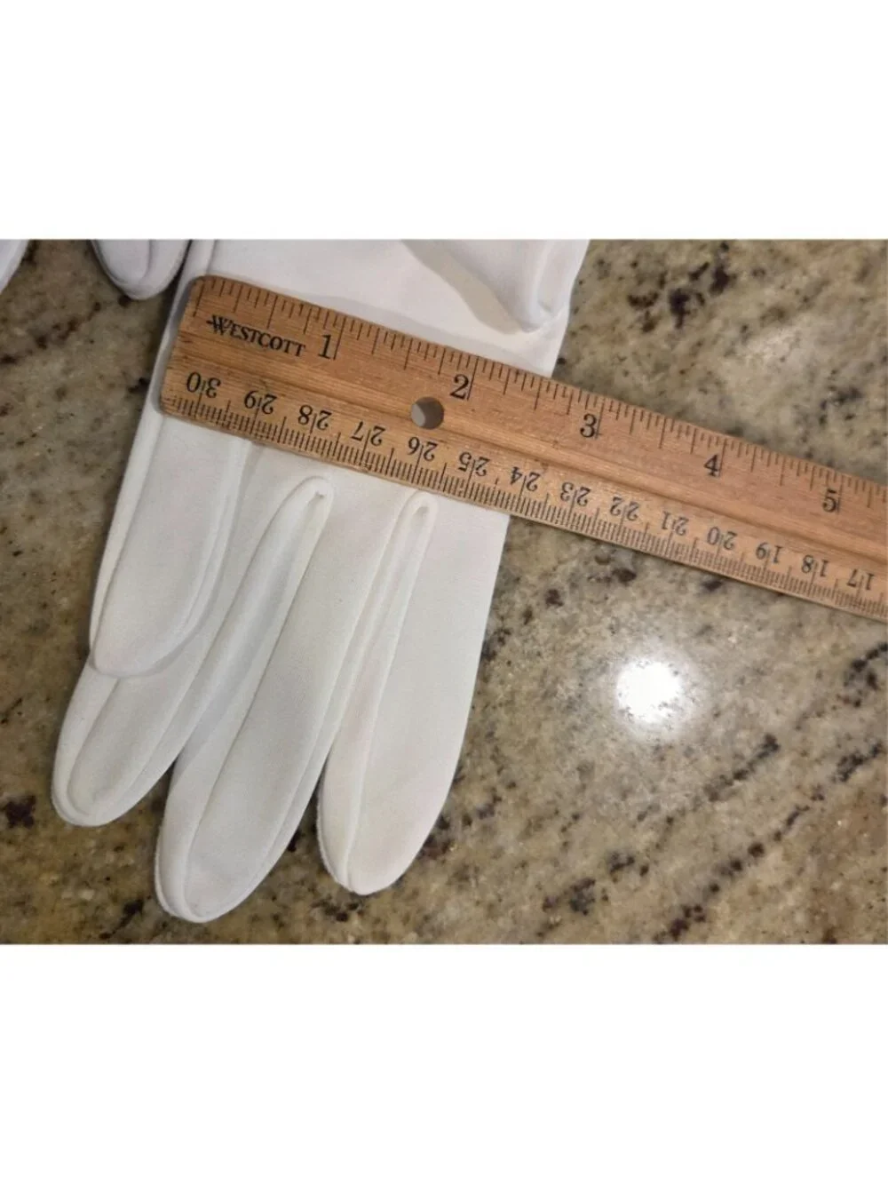 New! Vintage Sz S Off-White Formal Stretch Nylon Opera Gloves 23